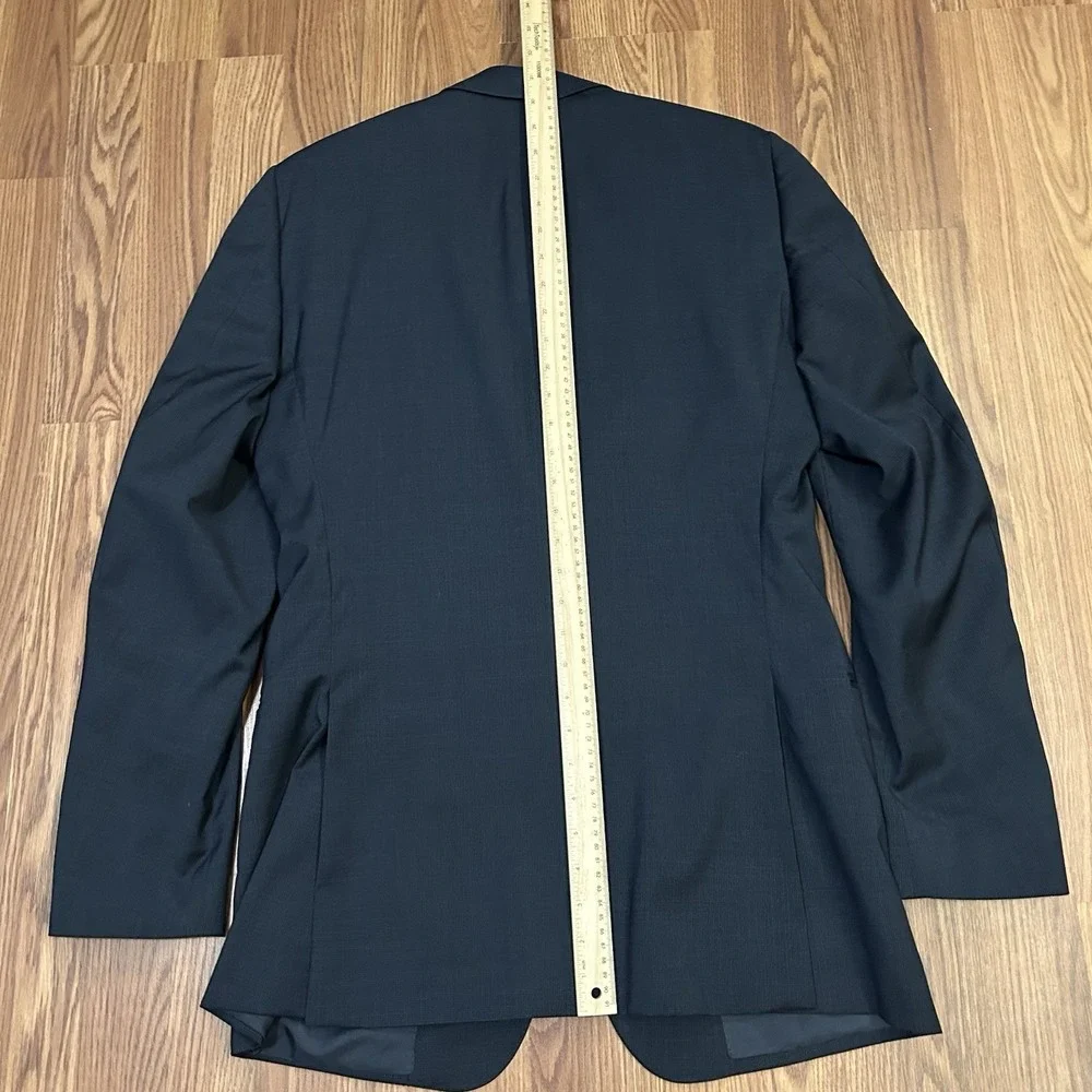 Z Zegna Wool & Silk Blend Blazer Navy Blue Suit Jacket Sports Coat IT-52L US-42L